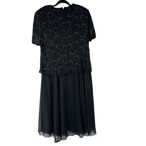 Papell Evening Black Heavily Beaded Top Formal Dress - Picture 3 of 10